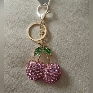 Unbranded  Pink cherry 🍒 bag charm/ Keychain New